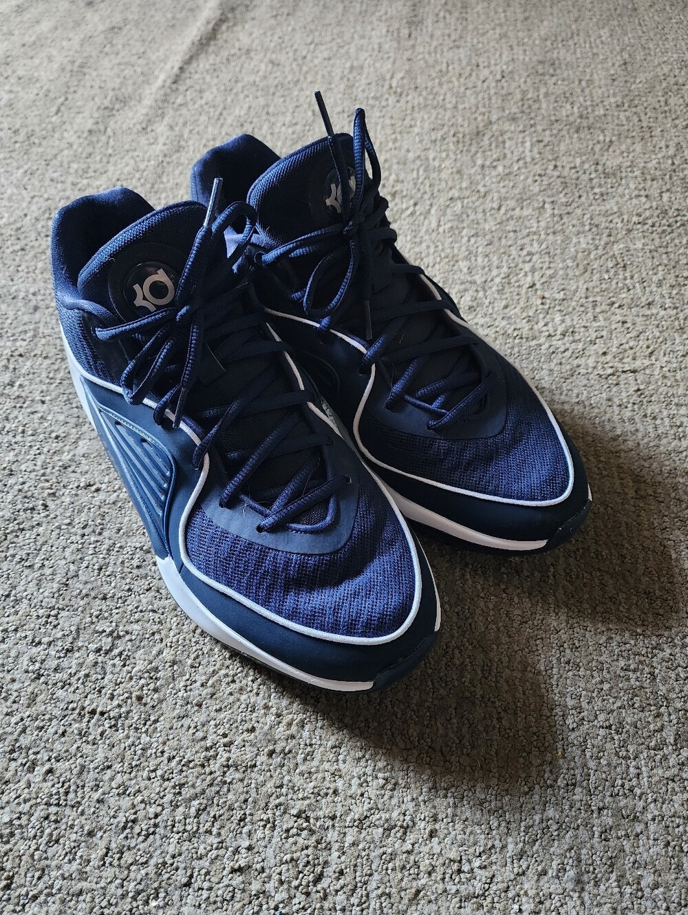 Nike Navy and White KD 16 XVI TB Men's Basketball Sneakers